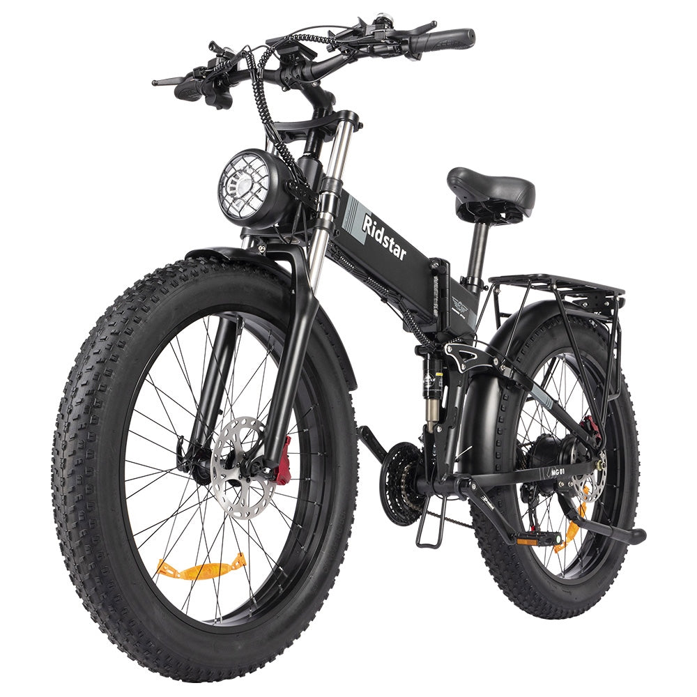 Ridstar H26 Pro Electric Bike, 26*4.0 inch All-terrain Fat Tires 1000W Motor 48V 23Ah Battery 58km/h Max Speed 120km Max Range Oil Brake