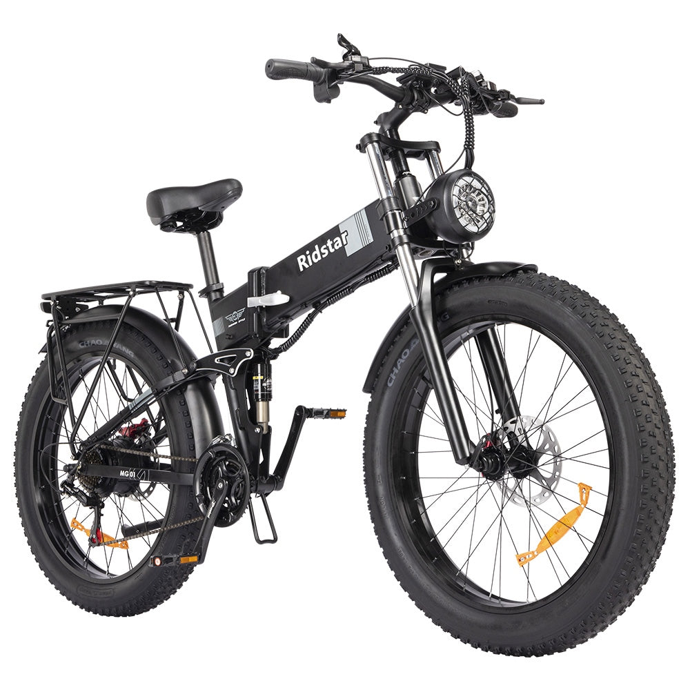 Ridstar H26 Pro Electric Bike, 26*4.0 inch All-terrain Fat Tires 1000W Motor 48V 23Ah Battery 58km/h Max Speed 120km Max Range Oil Brake