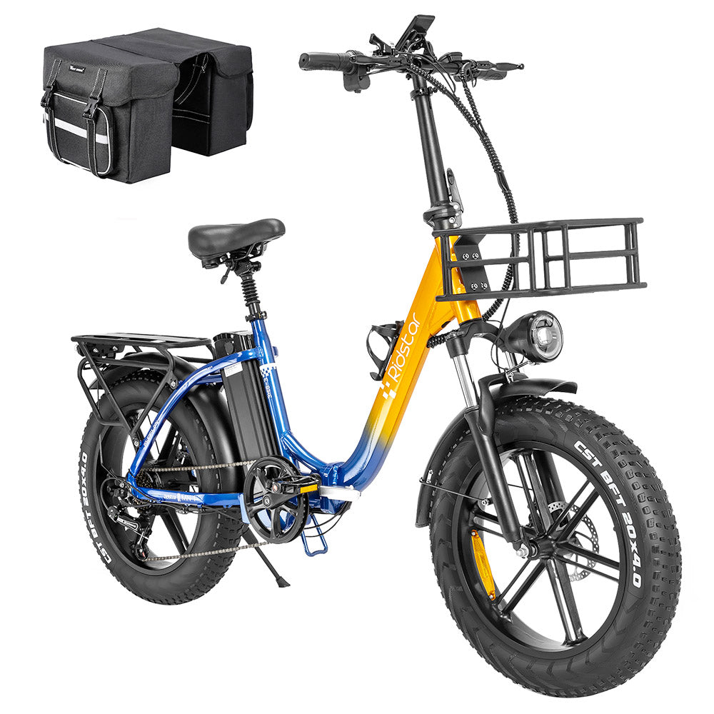 Ridstar MN20 Electric Bike, 500W Motor, 20*4.0 inch Fat Tire, 48V 20Ah Battery, 48km/h Max Speed, 150kg Max Load, 50-70km Range, Shimano 7-speed, Dual Mechanical Disc Brakes