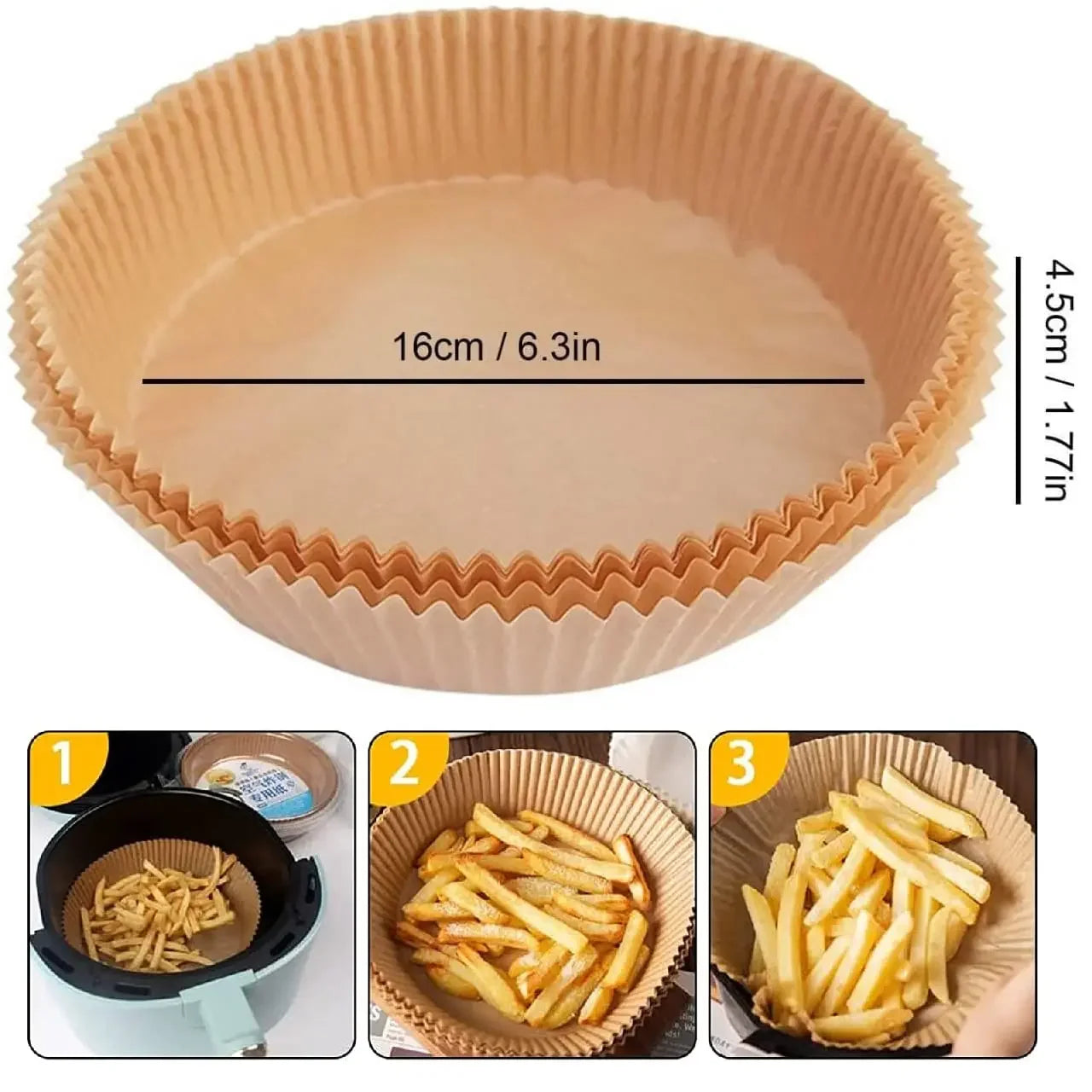 50/100/200 ks Jednorazový papier do vzduchovej fritézy Okrúhly/štvorcový špeciálny papier Potravinársky silikónový olejový papier Vložky do fritézy Papier na pečenie