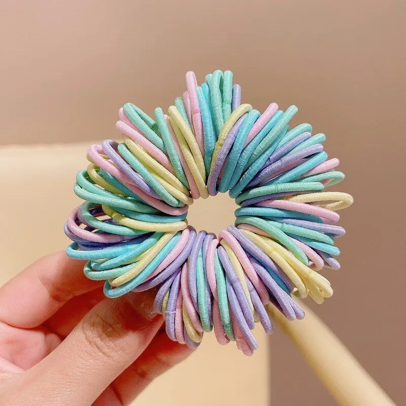 250/300 ks Dievčenské farebné gumičky do vlasov Súprava Nylonová elastická gumička Detský držiak do chvosta Scrunchies Detské vlasové doplnky