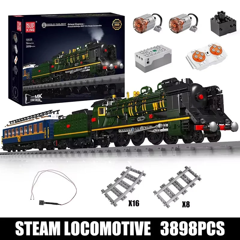 Mold King 12025 Technická stavebnica auta RC motorizované francúzske železnice SNCF 231 Parná lokomotíva Modely vlakov Hračky Darček pre deti