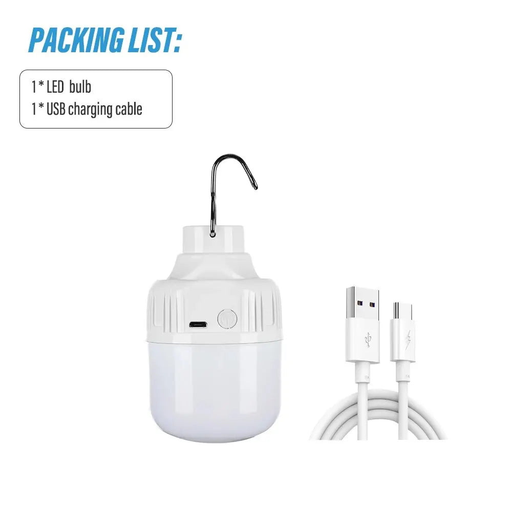 Super jasné LED kempingové svetlo Nabíjateľná LED baterka Vonkajšia prenosná lampa s prenosným háčikom a 3 režimami svietenia