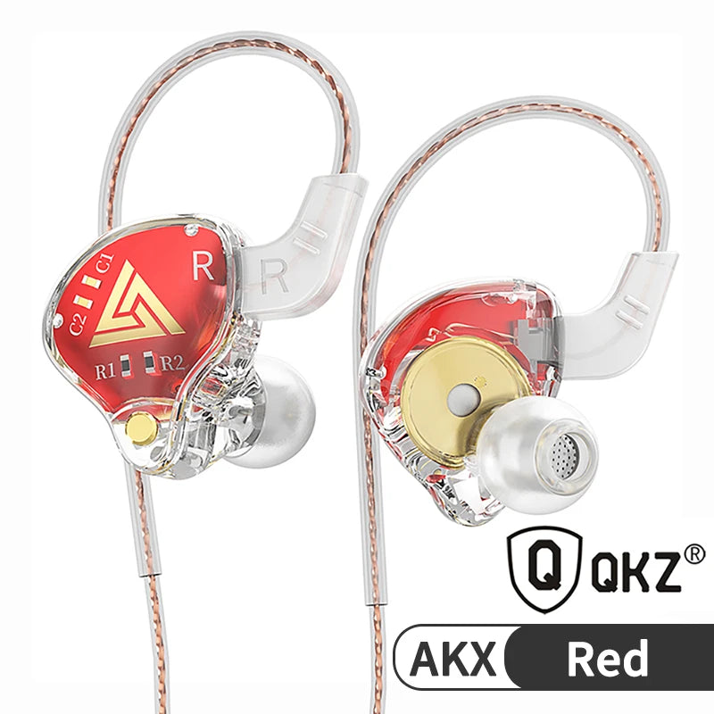 Originálne slúchadlá QKZ AK6 ARES/DMX/AKX HIFI Heavy Bass In Ear Monitor Káblové slúchadlá s mikrofónom s potlačením hluku Športová hra Hudba