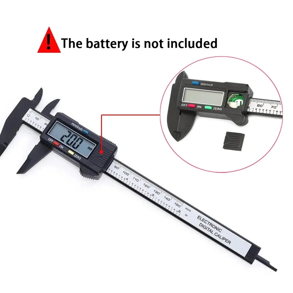 150 mm 100 mm Elektronické digitálne posuvné meradlo Číselník z uhlíkových vlákien Vernier Posuvné meradlo Mikrometer Merací nástroj Digitálne pravítko