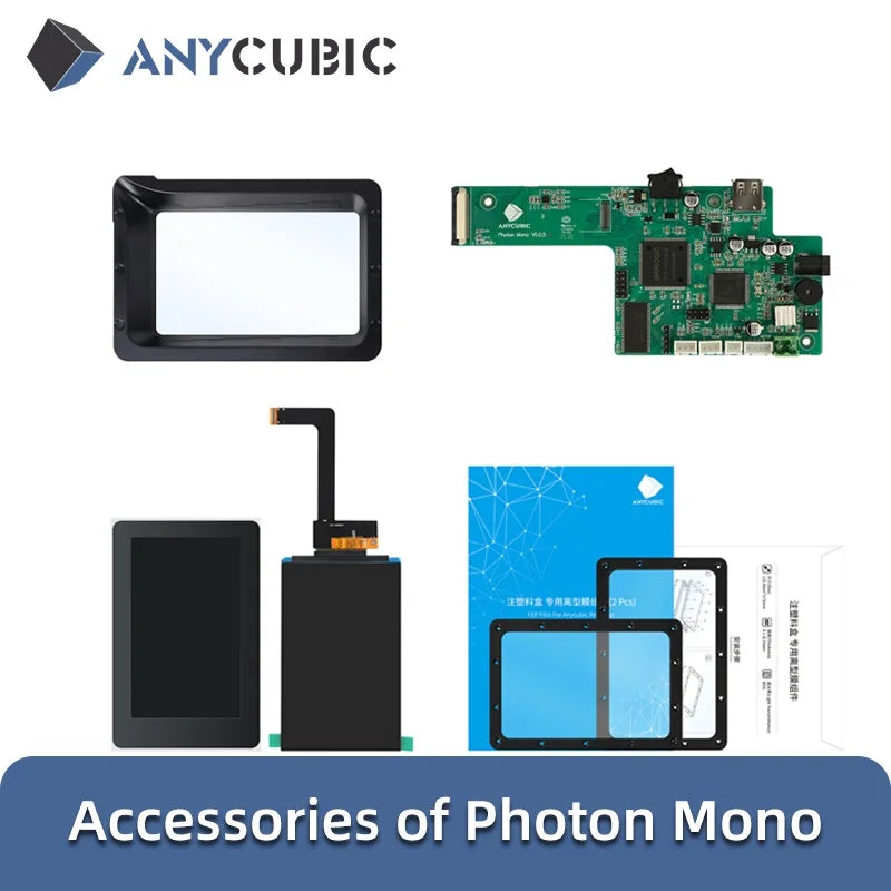ANYCUBIC Photon Mono Príslušenstvo UV Resin Vat Tank, 2K monochromatická LCD obrazovka, základná doska, FEP film