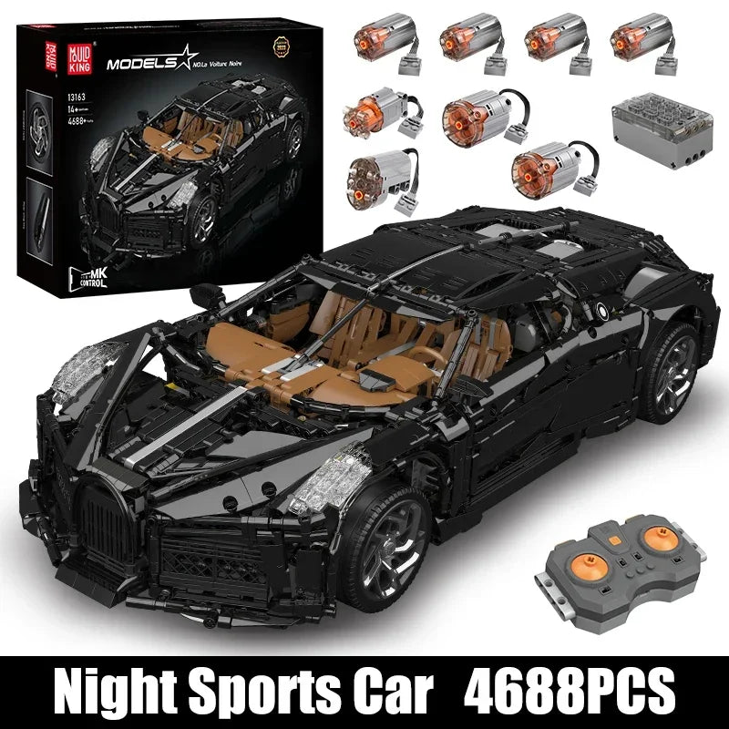 Mold King 13163 technický stavebný blok auta Diaľkové ovládanie La Voiture Noire Modely športových pretekárskych áut Hračky pre deti Vianočný darček
