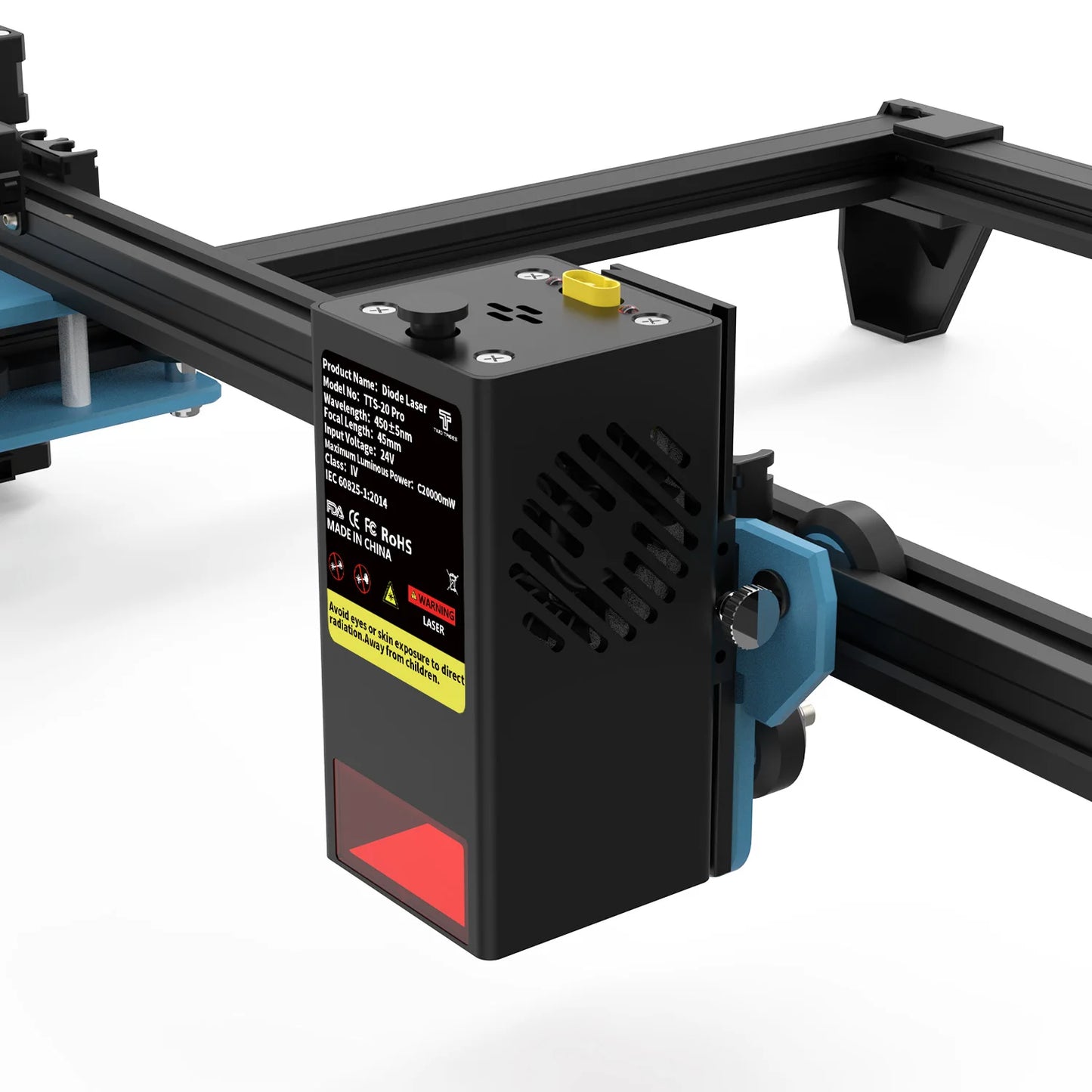 TwoTrees TTS-20 Pro CNC kovová laserová gravírovacia podpora Offline ovládanie laserovej rezačky Kožené drevené akrylové nástroje s koncovým spínačom