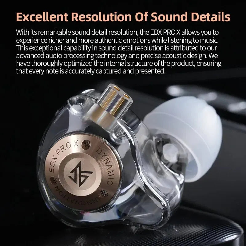 KZ EDX PRO X káblové slúchadlá HiFI Stereo Bass Music Slúchadlá do uší Športové slúchadlá Herné slúchadlá s potlačením hluku