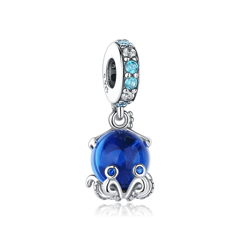 Originálne 925 Sterling Silver Charms Love Heart Korytnačka Murano Glass Prívesok Korálky Fit Pan náramok Náhrdelník Šperky pre ženy