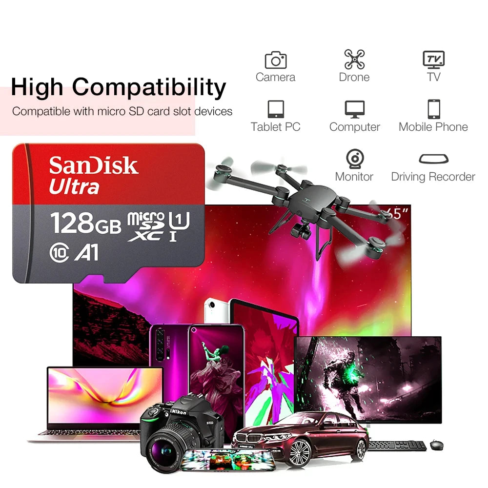 Sandisk Ultra Micro tf SD 32 GB 64 GB 128 GB 256 GB Vysokorýchlostná C10 Micro tf SD karta SD/TF Flash karta Pamäťová karta miniSD pre telefón