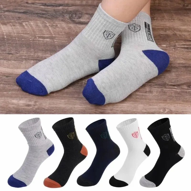 5 párov priedušné bavlnené športové pančuchy Muži bambusové vlákno jeseň a zima pánske ponožky absorpcia potu dezodorant Business Sox