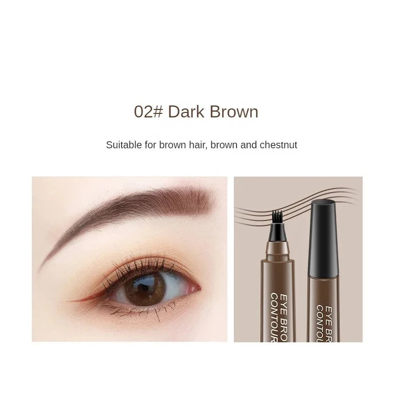 4-bodová ceruzka na obočie Vodotesné tekuté pero na obočie na vylepšenie obočia Prírodný make-up Dlhotrvajúci mejkap Módna ceruzka na obočie