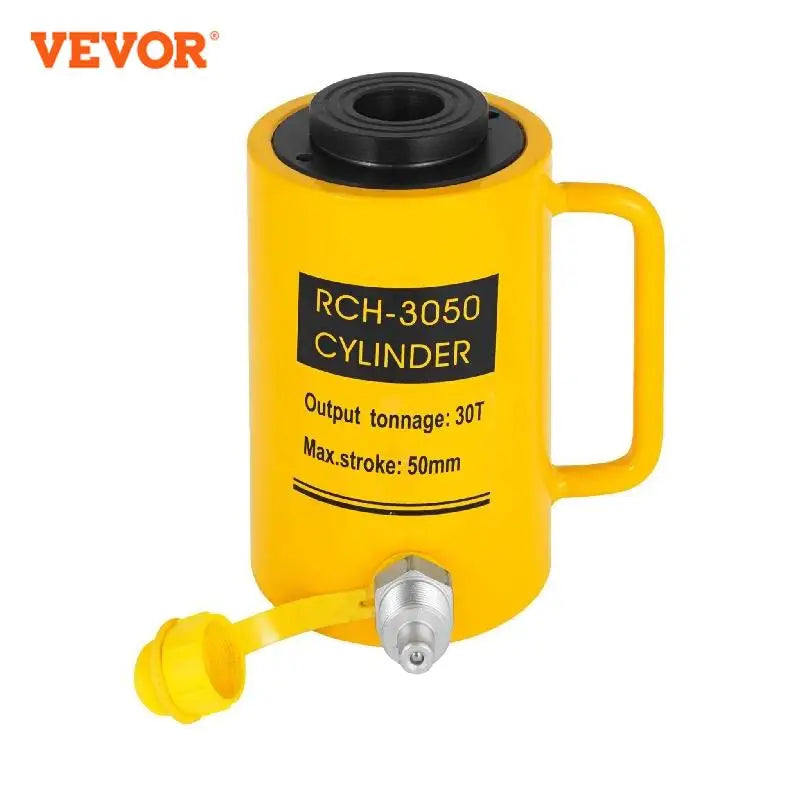 VEVOR 20T/30T/60T Zdvihák hydraulického valca s dutým piestom Jednočinný valec barana 100 mm Ťažký zdvíhací nástroj