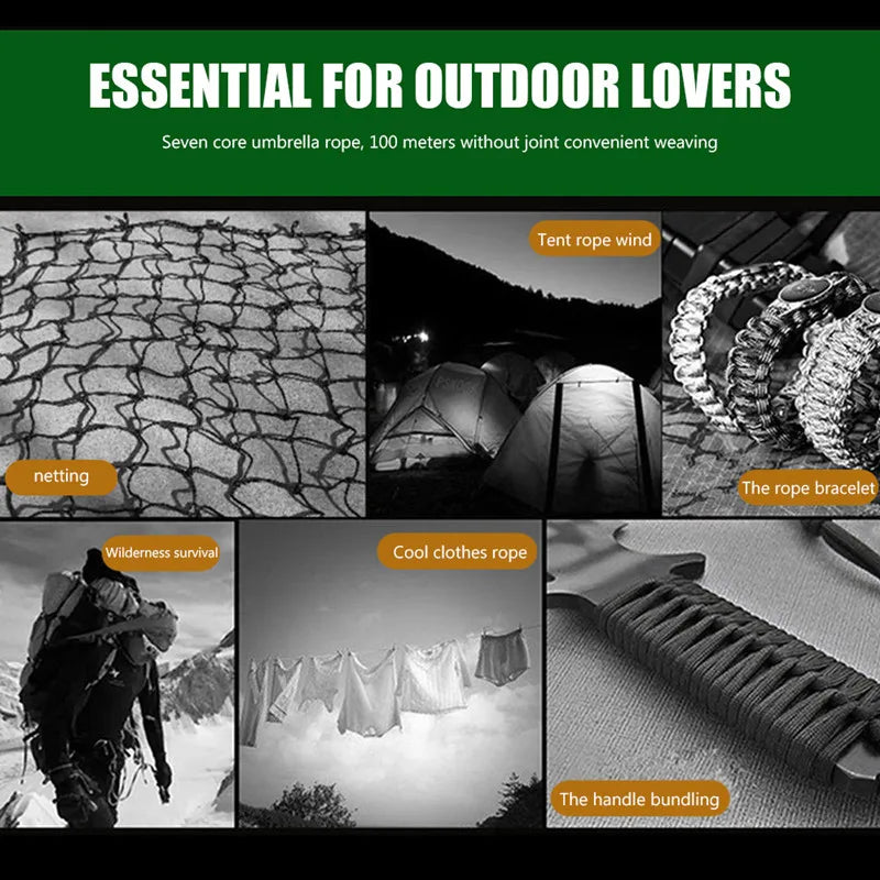7 jadier 550 Paracord Cord 5 15 30 M Dia.4mm Pre outdoor camping Prežitie Lanyard Padák Lano Turistický stan Príslušenstvo