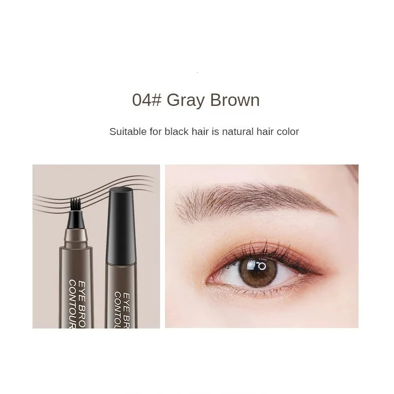 4-bodová ceruzka na obočie Vodotesné tekuté pero na obočie na vylepšenie obočia Prírodný make-up Dlhotrvajúci mejkap Módna ceruzka na obočie
