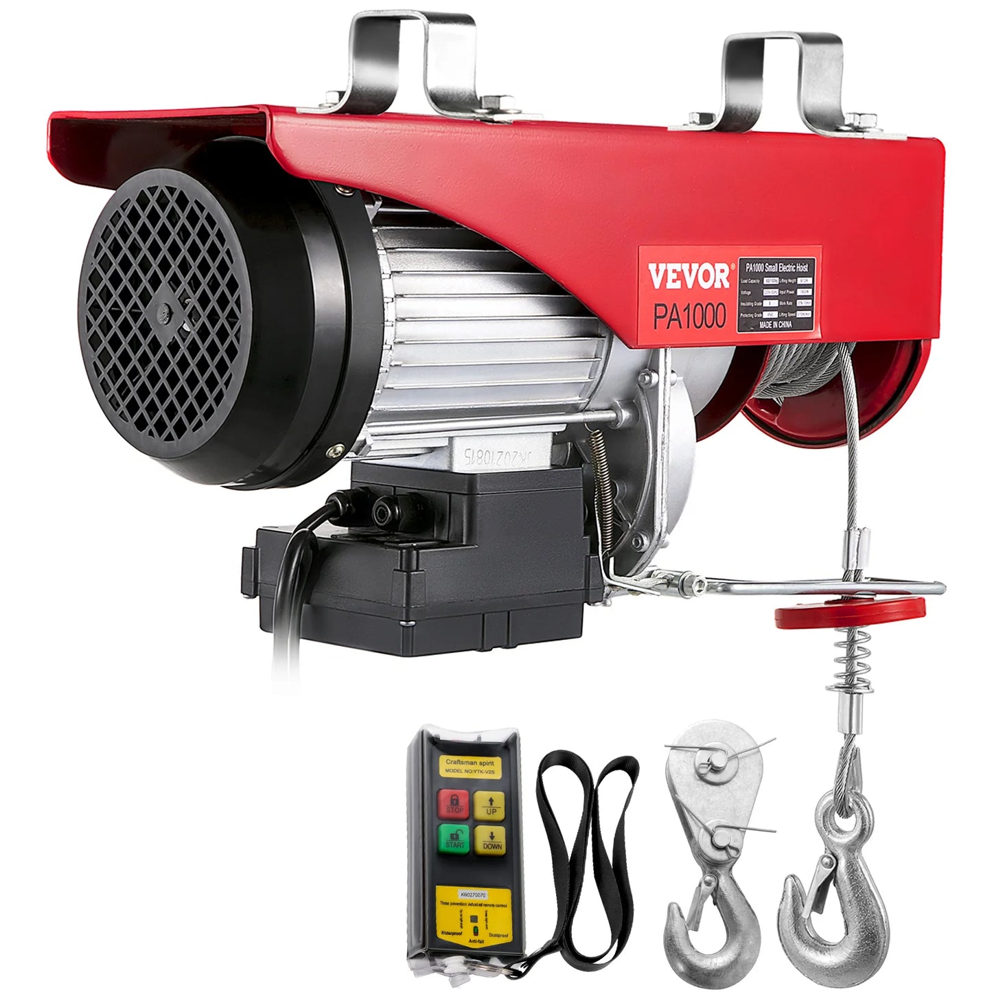 Elektrický kladkostroj VEVOR, lanový žeriav, lanový navijak, 200-1000 kg s bezdrôtovým diaľkovým ovládaním, čln, garáž, motor, motor