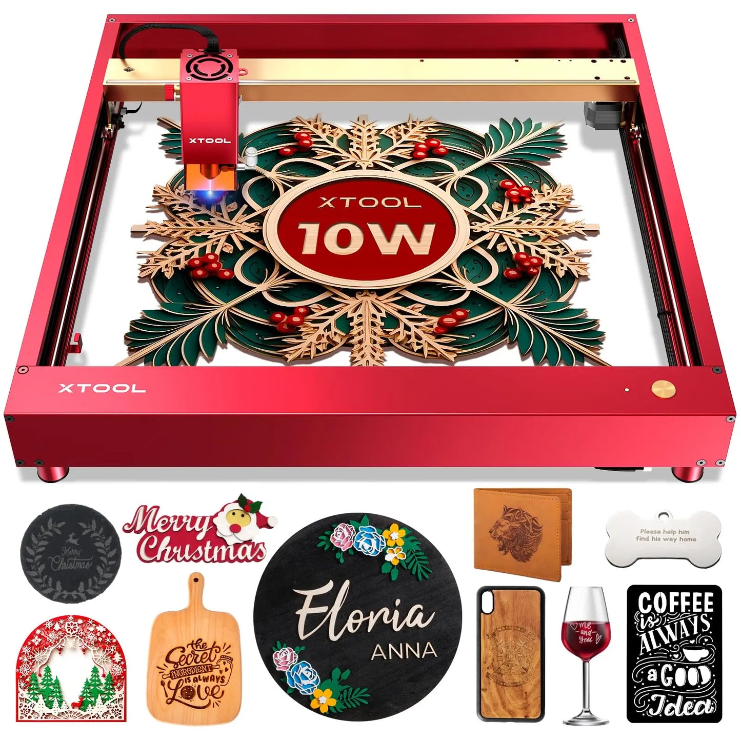 xTool D1 Pro 10W laserový gravírovač Laserové gravírovacie rezacie obrábacie stroje s rotačnou rezačkou RA2 Pro 4 v 1 pre domácich majstrov Prenosná Cortadora
