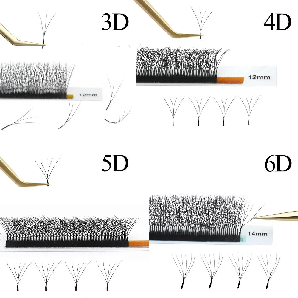 NAGARAKU 3D 4D 5D 6D W Tvar predpripravené ventilátory Automatické kvitnúce predlžovanie mihalníc Prirodzené mäkké svetlo Plná hustota