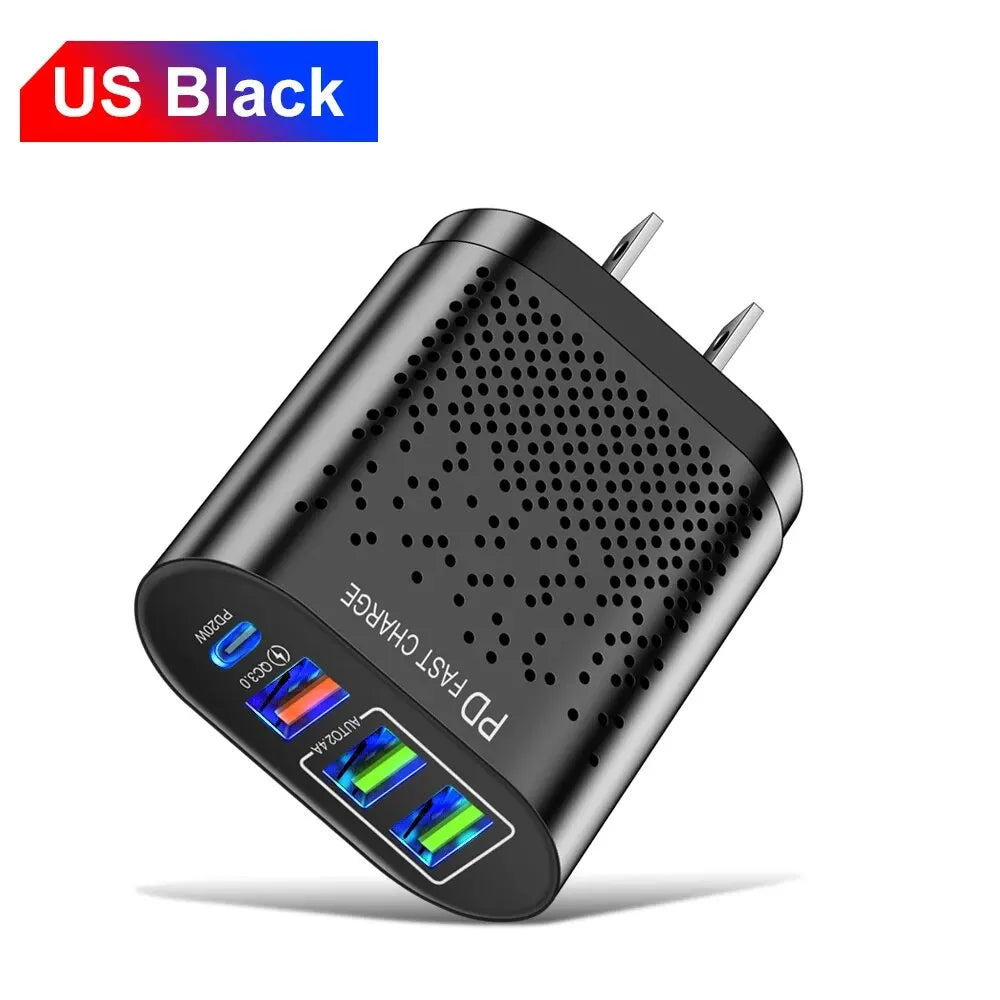 Rýchla USB nabíjačka typu C Rýchle nabíjanie 20 W QC3.0 PD3.0 EU US KR UK AU Nabíjací adaptér pre Iphone 15 Laptop Nabíjačka