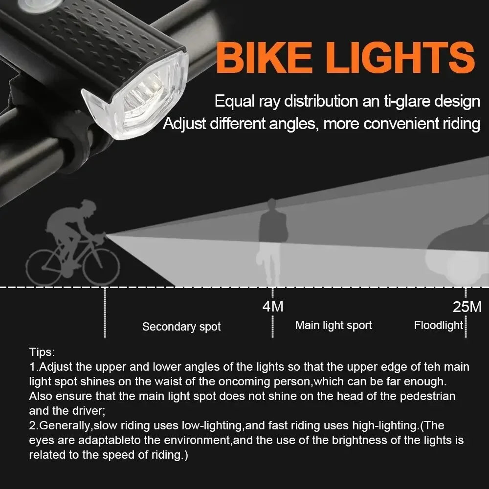 Sada bicyklových svetiel Predné svetlo s koncovým svetlom USB Dobíjacie Jednoduchá inštalácia 3 režimy Príslušenstvo na bicykel pre cyklistické cesty MTB