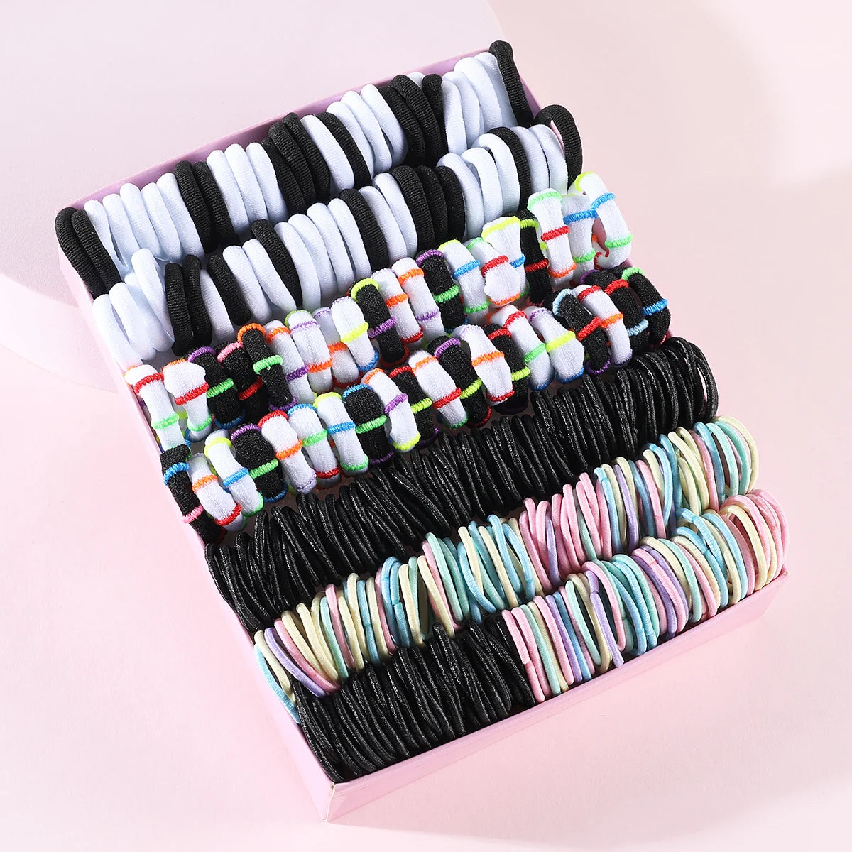 250/300 ks Dievčenské farebné gumičky do vlasov Súprava Nylonová elastická gumička Detský držiak do chvosta Scrunchies Detské vlasové doplnky