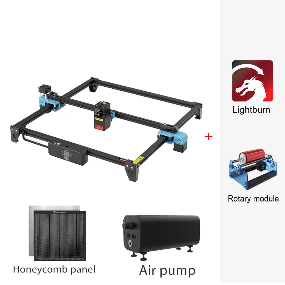 TwoTrees TTS-20 Pro CNC kovová laserová gravírovacia podpora Offline ovládanie laserovej rezačky Kožené drevené akrylové nástroje s koncovým spínačom