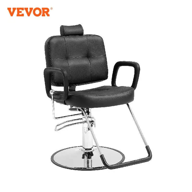 VEVOR Salon Chair Max. nosnosť 330 libier Čierne 360° otočné holičské kreslo s opierkou na nohy pre šampón Beauty Spa