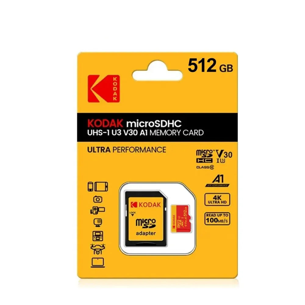 Karta KODAK MicroSD Červená pamäťová karta Class10 32 GB 64 GB 128 GB 256 GB U3 4K Vysokorýchlostná pamäť Flash TF Flash karty pre telefón