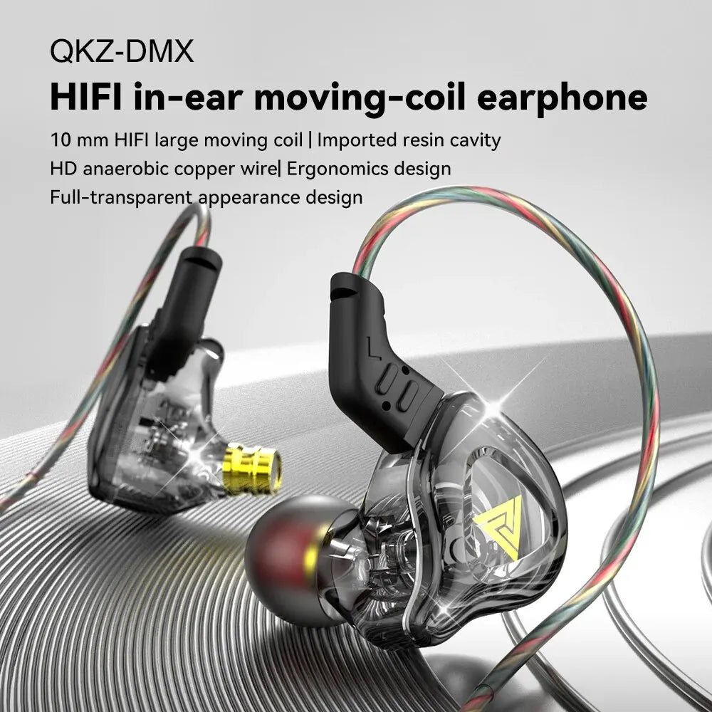 Originálne QKZ AK6 DMX medený ovládač HiFi káblové slúchadlá Športové slúchadlá Basové Stereo slúchadlá s mikrofónom Hudobné slúchadlá 3,5 mm do uší s mikrofónom