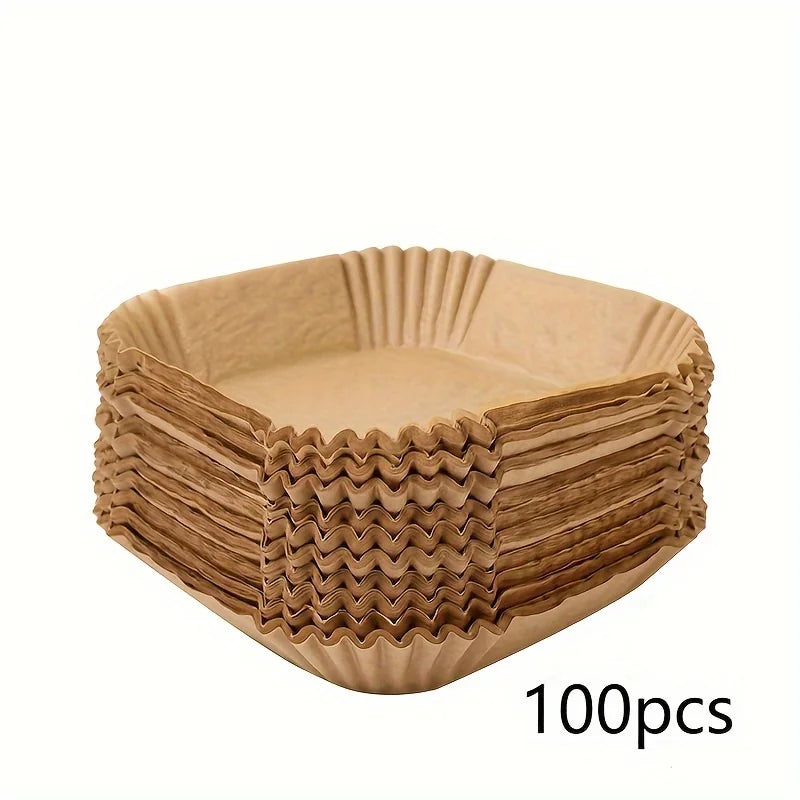 50/100 ks Špeciálny papier pre vzduchovú fritézu Papier na silikónový olej Papier na absorbovanie oleja Špeciálna papierová podložka na papierový tanier pre domácnosť