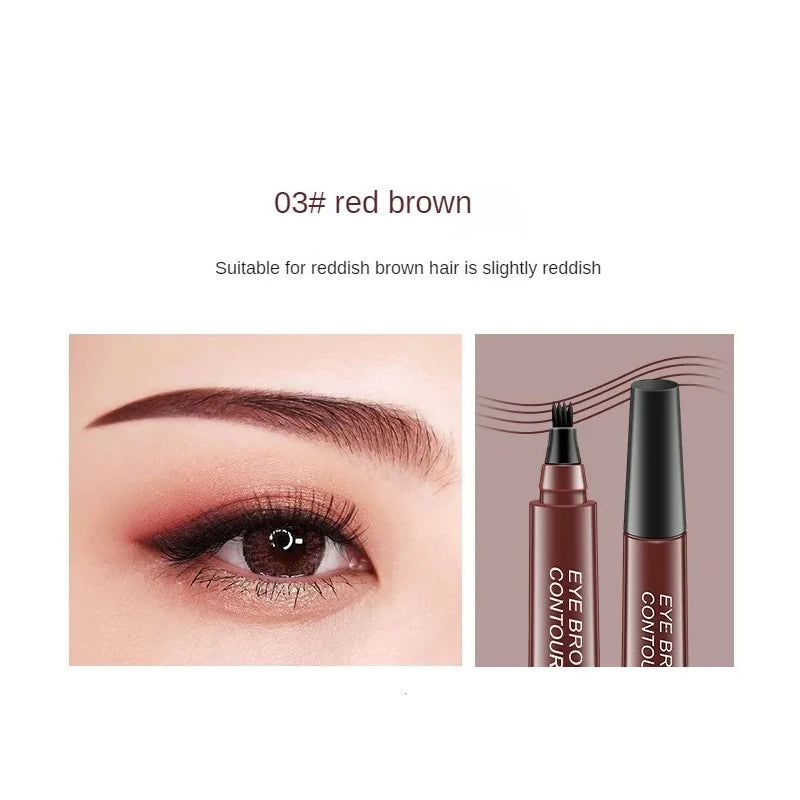 4-bodová ceruzka na obočie Vodotesné tekuté pero na obočie na vylepšenie obočia Prírodný make-up Dlhotrvajúci mejkap Módna ceruzka na obočie