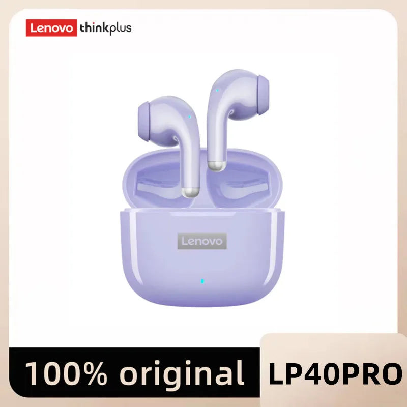 Originálne slúchadlá Lenovo LP40 Pro TWS bezdrôtové Bluetooth 5.1 športové slúchadlá s potlačením hluku dotykové ovládanie 250 mAh slúchadlá