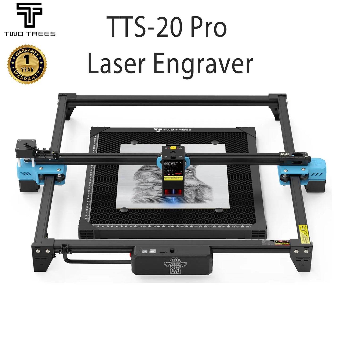 TwoTrees TTS-20 Pro CNC kovová laserová gravírovacia podpora Offline ovládanie laserovej rezačky Kožené drevené akrylové nástroje s koncovým spínačom