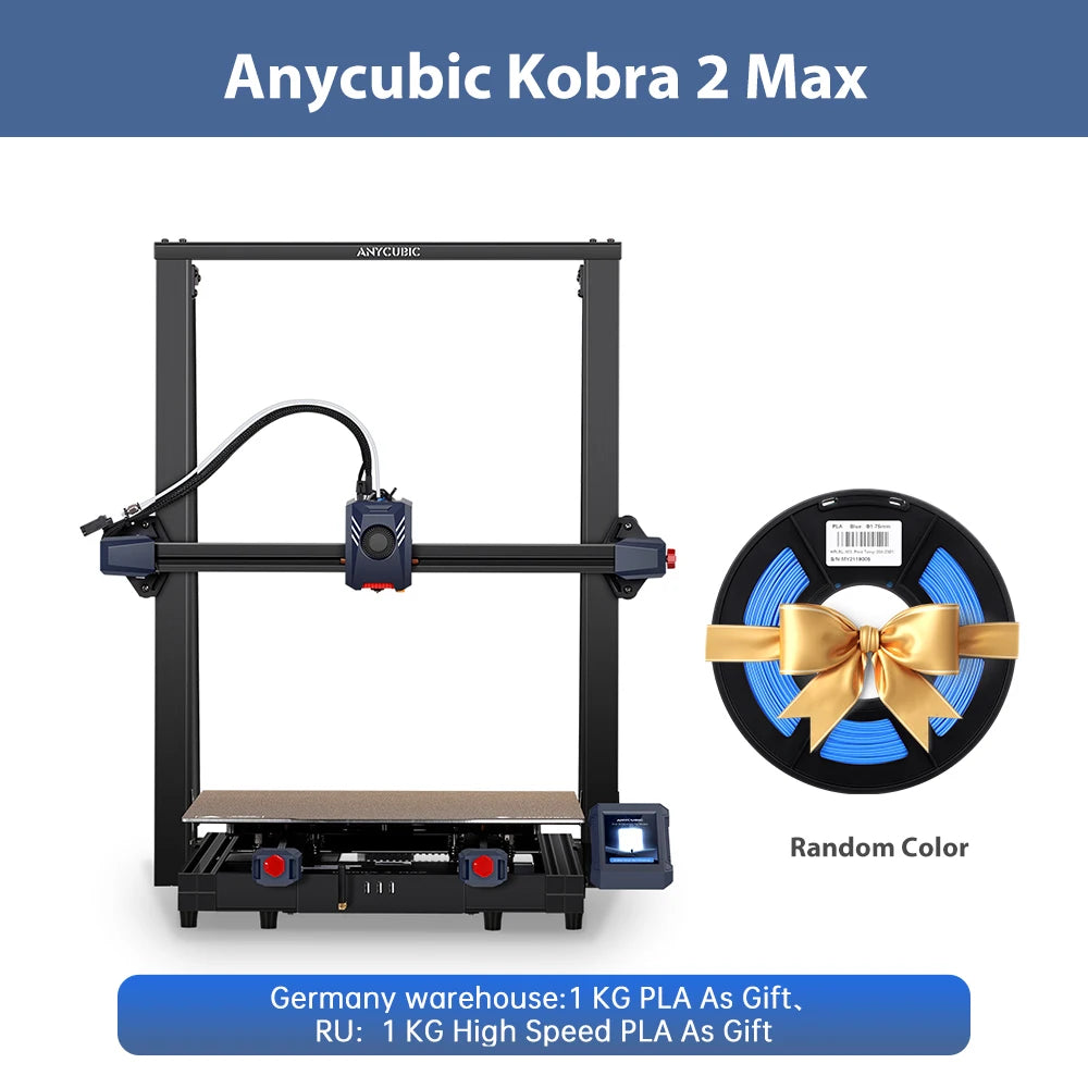 ANYCUBIC Kobra 2 MAX FDM Veľkoformátová 3D tlačiareň 500 mm/s Maximálna rýchlosť tlače Veľkosť zostavy s 500 * 420 * 420 mm Smart APP Control
