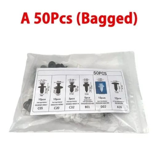 100PCS Automobilová spona na nárazník Plastový nitový upevňovací prvok Súprava prítlačného držiaka General Motors Ford Toyota Honda Chrysler