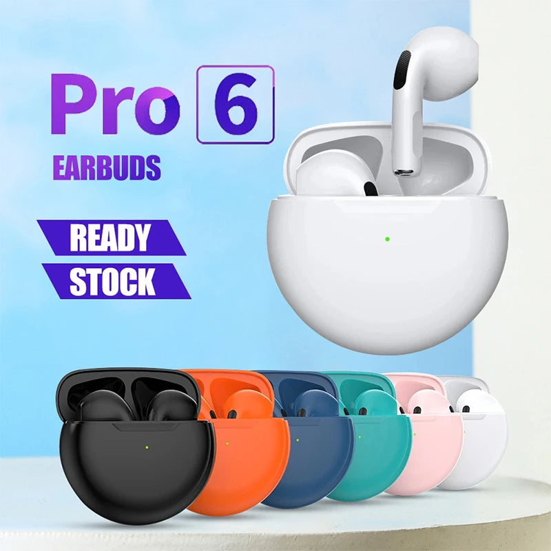 Bezdrôtové slúchadlá Air Pro 6 TWS s mikrofónom Fone Bluetooth slúchadlá Športové slúchadlá do uší Pro6 J6 Headset pre Apple iPhone Xiaomi Huawei