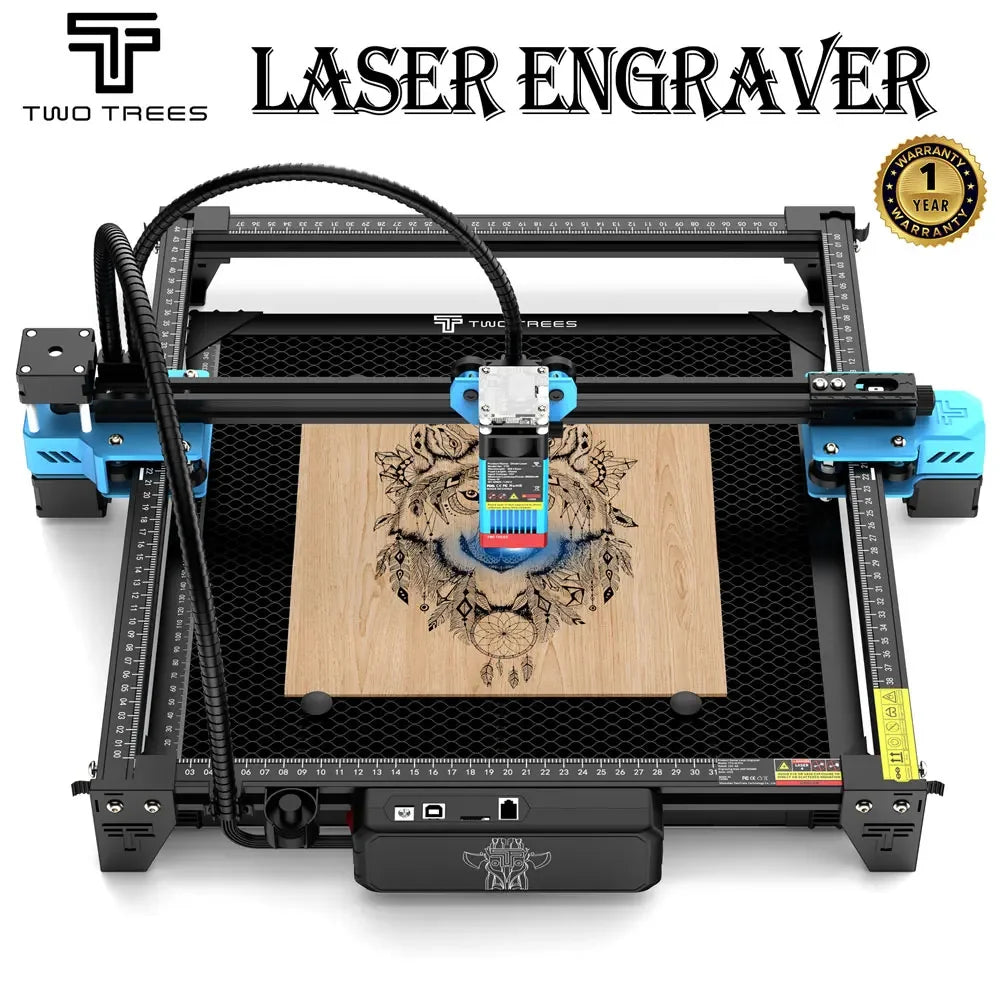 Laserový gravírovací stroj pre začiatočníkov TwoTrees Offline ovládanie 40W DIY drevoobrábací laserový gravírovací stroj na rezanie CNC stroja
