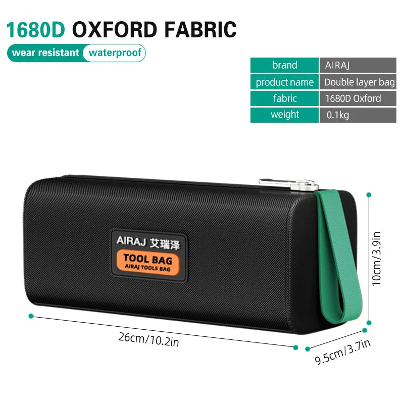 Taška na náradie AIRAJ Veľkokapacitná zhrubnutá Oxford tkanina odolná voči opotrebovaniu Multifunkčná prenosná taška na úschovu elektrikárov