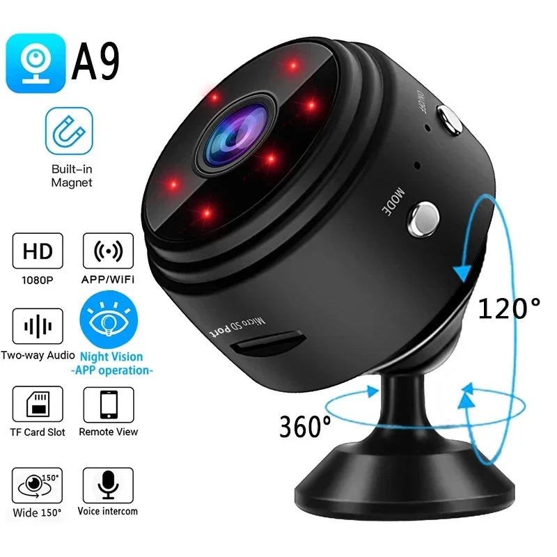 A9 Mini kamera HD 720P Inteligentné domáce zabezpečenie IP WiFi kamerový monitor Mobilná vzdialená kamera Mobilná vzdialená aplikácia