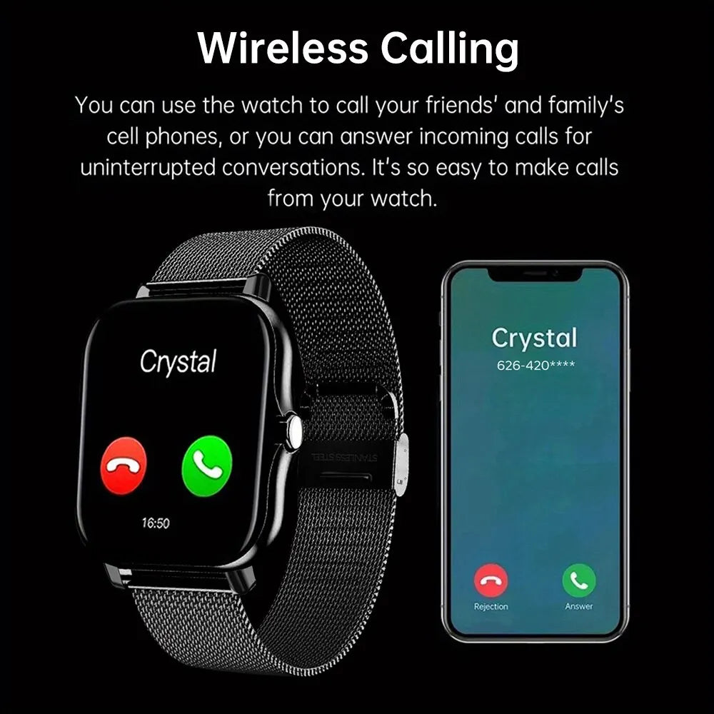 Nové SmartWatch 1,83-palcová veľká farebná obrazovka Plnodotykový vlastný ciferník Inteligentné hodinky Bluetooth Hovor s podporou aplikácií Inteligentné hodinky Ženy Muži