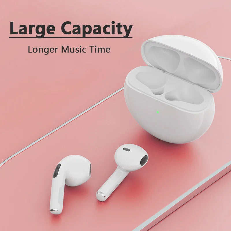 Slúchadlá Bluetooth pre iPhone Bezdrôtové slúchadlá Bluetooth Headset Pro 6 TWS s potlačením hluku s bezdrôtovými slúchadlami Mic Pro6