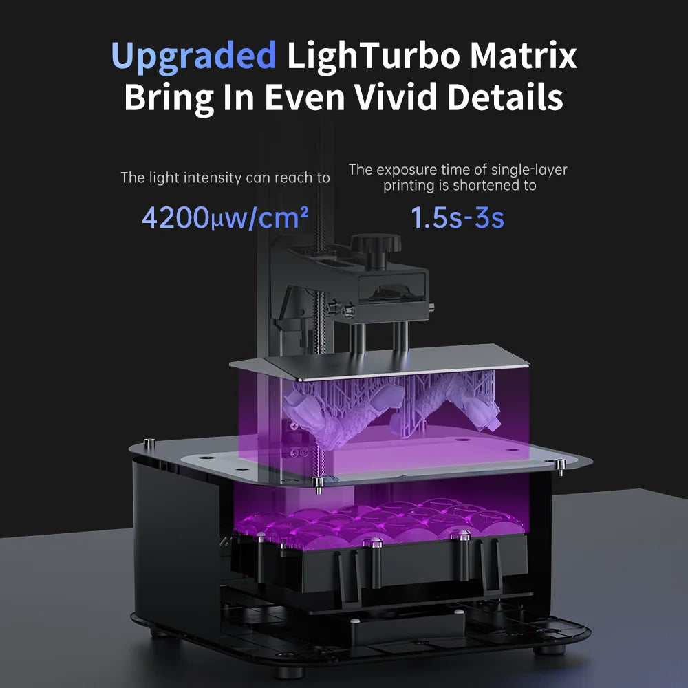 ANYCUBIC Photon Mono 2 LCD UV živicová 3D tlačiareň Vysokorýchlostná 3D tlač 6,6" 4K+ čiernobiela obrazovka 165*143*89mm Veľkosť tlače