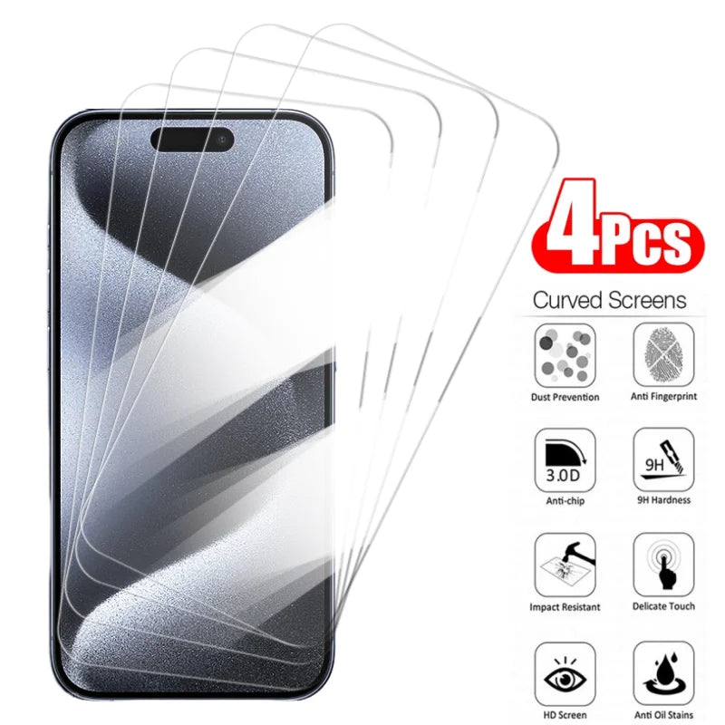 4PCS tvrdené sklo pre iPhone 15 Pro Max 15Pro 14 11 XR Full Cover Ochrana obrazovky pred pádom pre iPhone 15ProMax