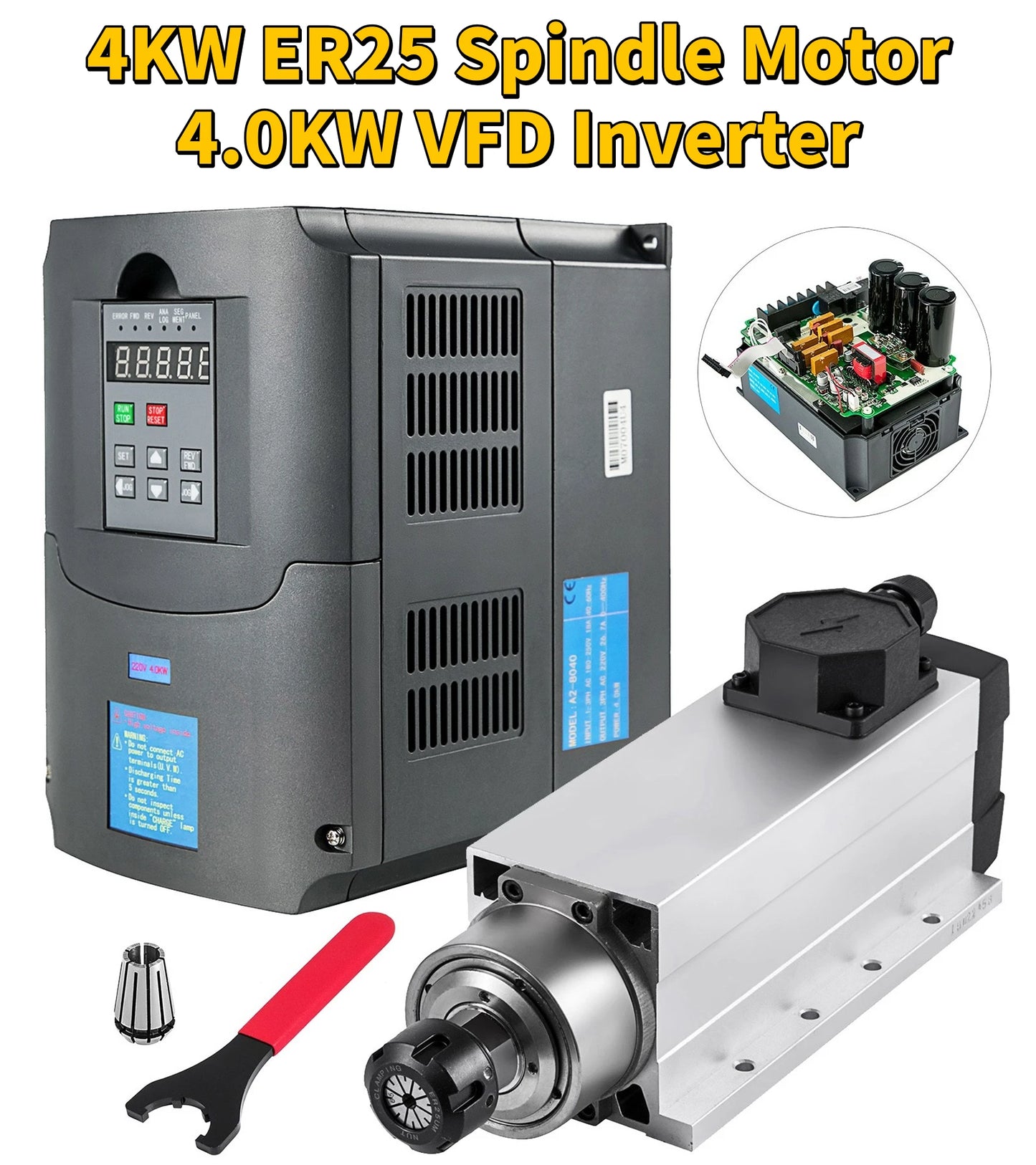 VEVOR vzduchom chladený vretenový motor 0,8 kW 1,5 kW 2,2 kW 4 kW VFD invertor s premenlivou frekvenciou 220 V pre CNC gravírovanie a frézovanie