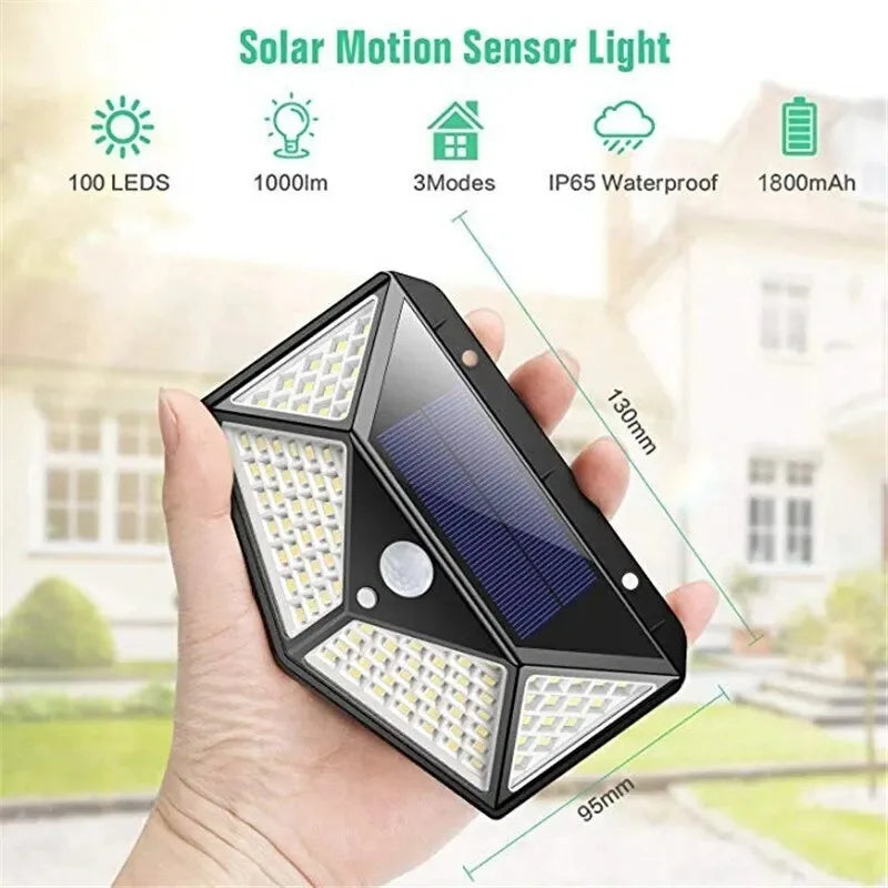 6 kusov 100 LED reflektorov Solárna lampa Pohybový senzor Vonkajšia záhradná dekorácia Solárne LED osvetlenie senzorom Vodotesný reflektor