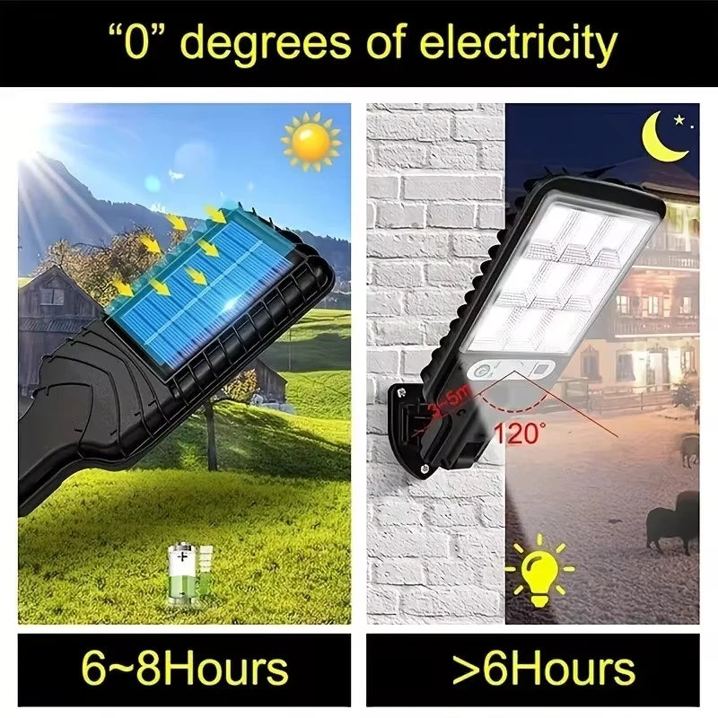 4/6/8ks 108 COB senzor Street 3 svetelné režimy Vonkajšie vodotesné bezpečnostné solárne lampy pre diaľkové ovládanie na záhradnej terase