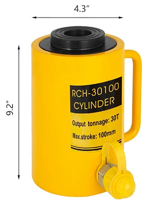 VEVOR 20T/30T/60T Zdvihák hydraulického valca s dutým piestom Jednočinný valec barana 100 mm Ťažký zdvíhací nástroj