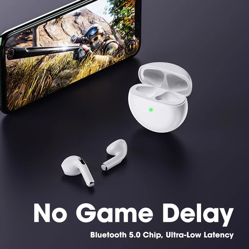 Slúchadlá Bluetooth pre iPhone Bezdrôtové slúchadlá Bluetooth Headset Pro 6 TWS s potlačením hluku s bezdrôtovými slúchadlami Mic Pro6