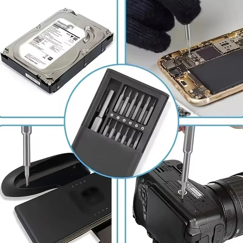 Súprava presného magnetického skrutkovača, 25 v 1 s 24-dielnou súpravou mini vreckového skrutkovača, malá súprava na opravu pre mobilný telefón/PC/Came